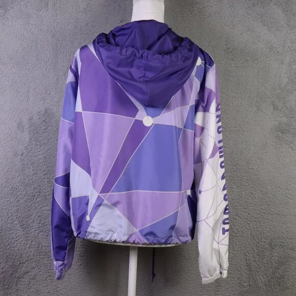 Disney Parks Tomorrowland Jacket Womens Small Purple Hooded Windbreaker - Picture 2 of 13